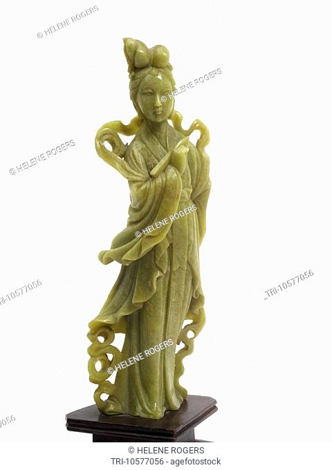 Jade Sculpture of Kuan Yin Bodhisattva of Compassion Jade is a Symbol of Calm Serenity Wisdom Balance and Healing