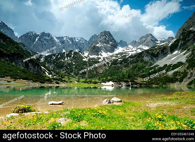 european alps, mountain lake, tirol, seebensee