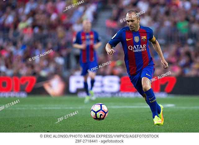 Andrés Iniesta. 51st edition of the Joan Gamper Trophy between FC Barcelona and Sampdoria. Camp Nou, Barcelona, Spain. August 10th. , 2016
