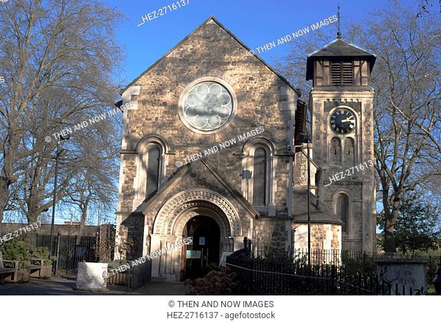 Old St Pancras Church, near St Pancras rail station, Camden, London, NW1, England. Creator: Ethel Davies;Davies, Ethel