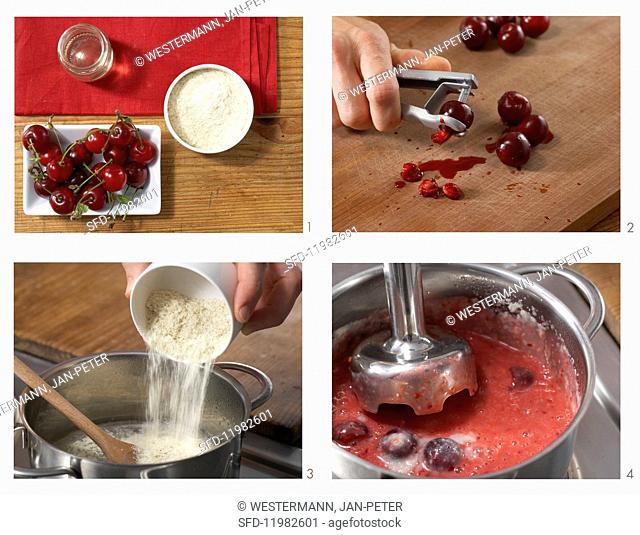 How to prepare cherry purée with cereal flakes