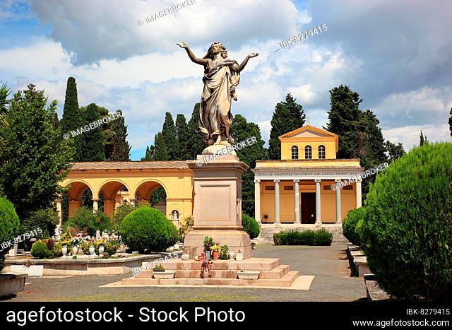 Campo Verano, Cimitero Comunale Monumentale Campo Verano, der größte Friedhof von Rom im Stadtteil Tibertino, Italien