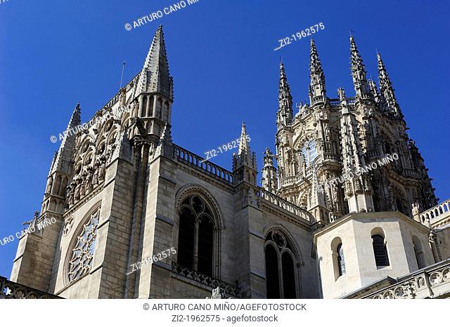 Cathedral of Santa Maria. Detail of the towers. Burgos, Spain