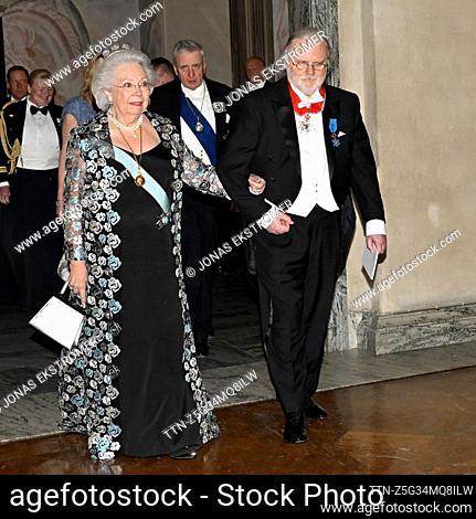 Princess Christina and Nobel laureate in literature Jon Fosse during the Nobel banquet in the City Hall in Stockholm, Sweden, 10 December 2023