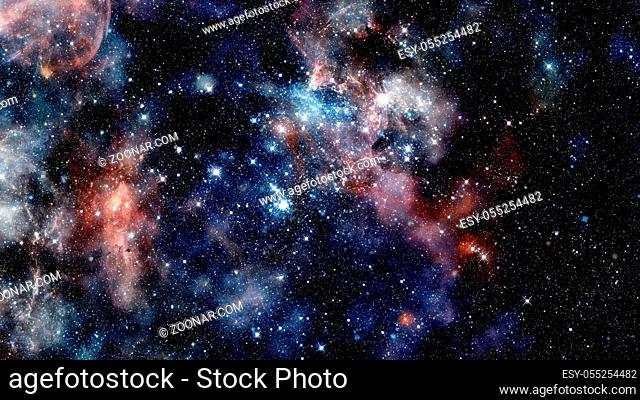 Cosmic galaxy background with nebula, stardust and bright shining stars. Elements of this image furnished by NASA