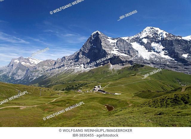 Eiger Mountain, Kleine Scheidegg mountain pass, hotel, Jungfrau Railway, Grindelwald, Bernese Oberland, Canton of Bern, Switzerland