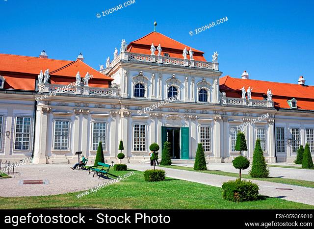 Austria, Vienna city, Lower Belvedere, Baroque palace, city landmark from 1716