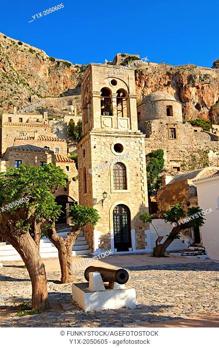 Church in the main saquare of of Monemvasia, Greece Peloponnese