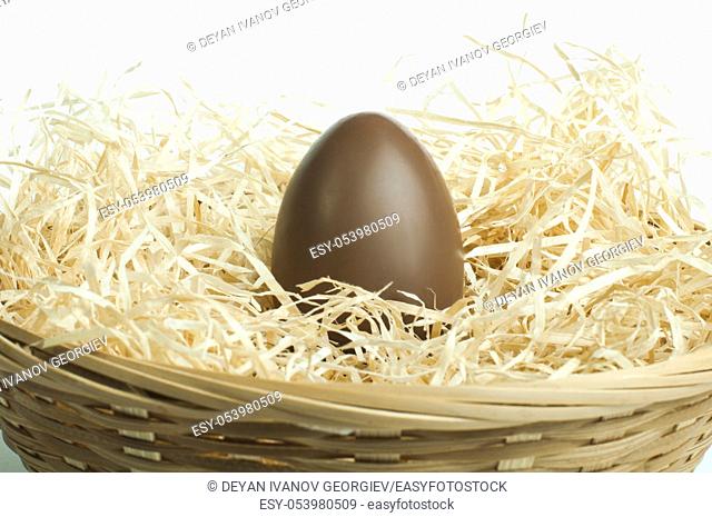 Chocolate Easter Egg in a bird's nest