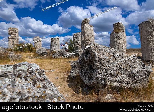 Pobiti Kamani rock formations called Stone Forest in Bulgaria