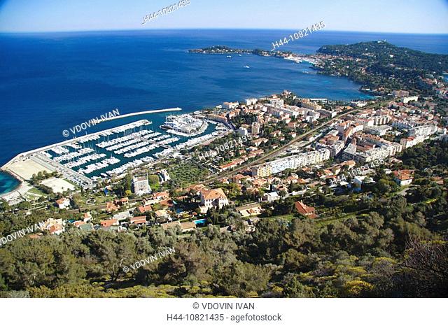 Beaulieu sur Mer, overview, village, coast, sea, Mediterranean Sea, Saint-Jean-Cap-Ferrat, Riviera, Cote d'Azur, Franc