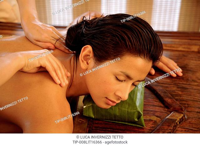 Pizhichil Massage ayurveda treatment at the Oriental Spa, Bangkok, Thailand