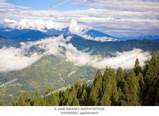 India, Sikkim, Gangtok, View from Ganesh Tok viewpoint