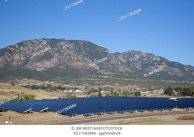 Colorado Springs, Colorado - A solar photovoltaic facility uses contaminated land to generate renewable energy  The solar farm was built on top of a former...