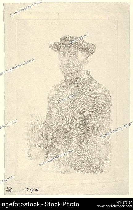 Self-portrait. Artist: Edgar Degas (French, Paris 1834-1917 Paris); Sitter: Portrait of Edgar Degas (French, Paris 1834-1917 Paris); Date: 1857; Medium: Etching...
