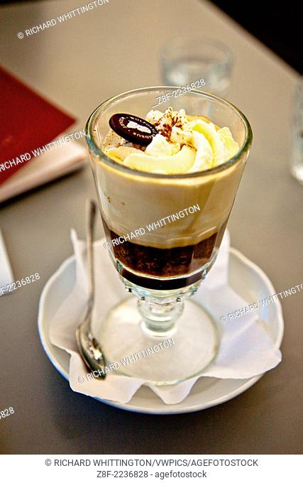 Viennese coffee drink. Vienne is reknown for it's cafe life and especially coffee and pastries