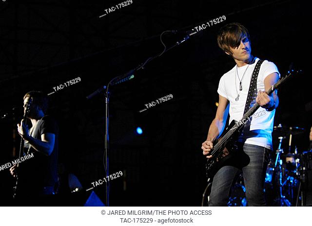 Jared Followill of Kings of Leon performs at The 2009 KROQ Weenie Roast Y Fiesta at Verizon Wireless Amphitheater on May 16, 2009 in Irvine