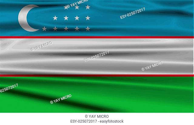 Flag of Uzbekistan with old texture