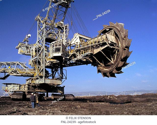Excavation crane in coal mine, Galicia, Spain