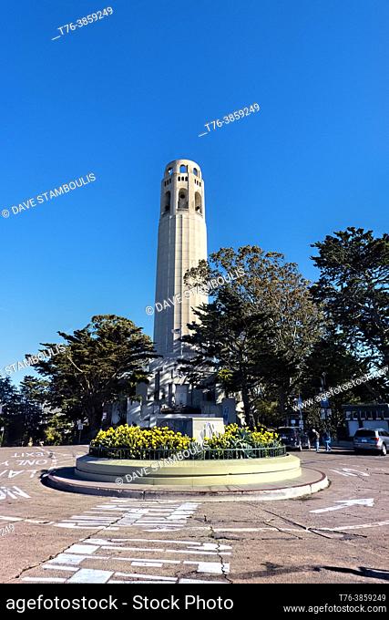Coit Tower on Telegraph Hill, San Francisco, California, U. S. A