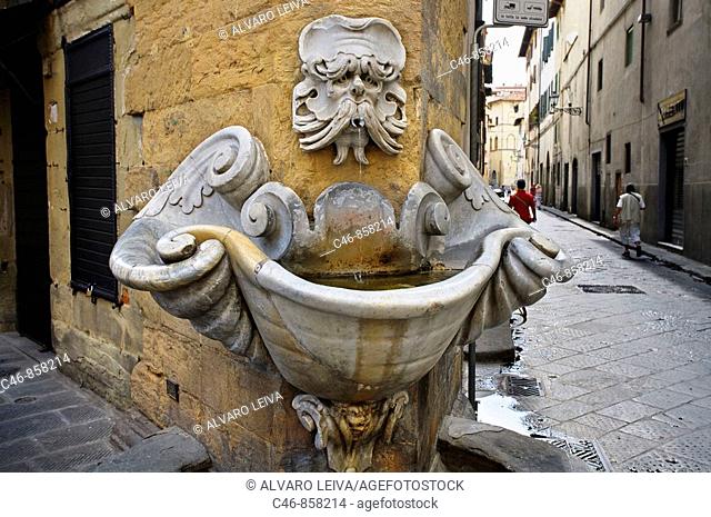 Fountain in Piazza de Frescobaldi. Florence. Tuscany. Italy