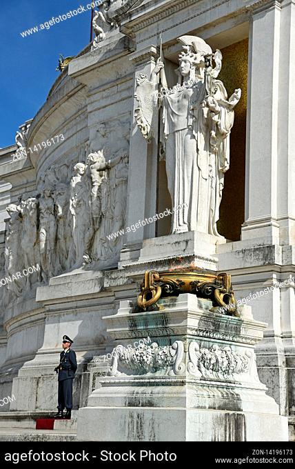 tomb of the unknown soldier, national monument, Piazza Venezia square, Rome, Italy, Europe, Grabmal des unbekannten Soldaten, Nationaldenkmal