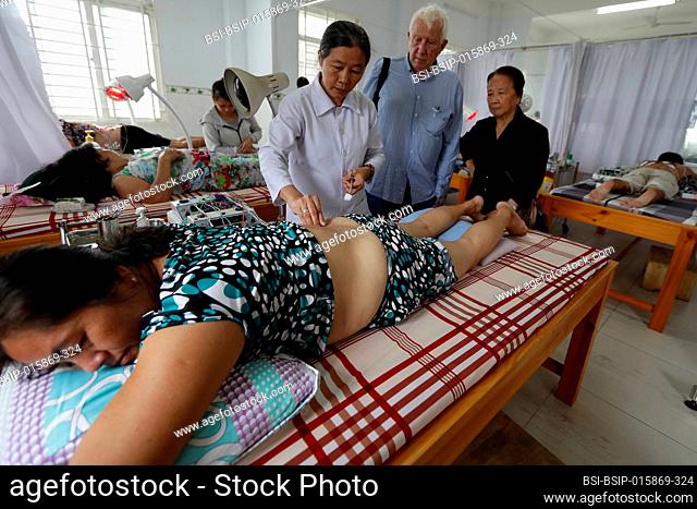 Vietnamese traditional medicine clinic. Acupuncture treatment. Cu Chi. Vietnam