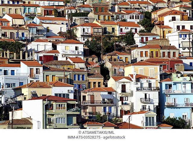 Plomari, view, houses, Lesvos, N  E  Aegean, Greece