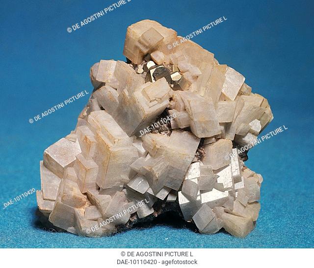 Dolomite, carbonate, with Pyrite crystals, sulphide