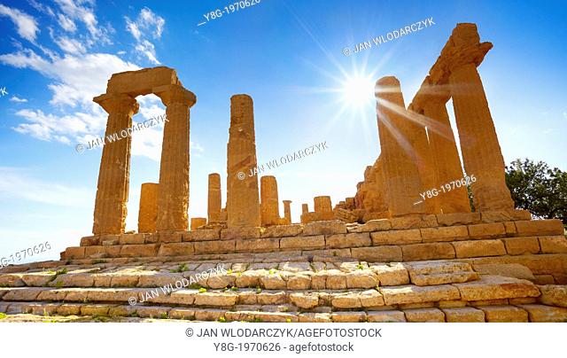 Temple of Hera in Valley of Temples (Valle dei Templi), Agrigento, Sicily, Italy UNESCO