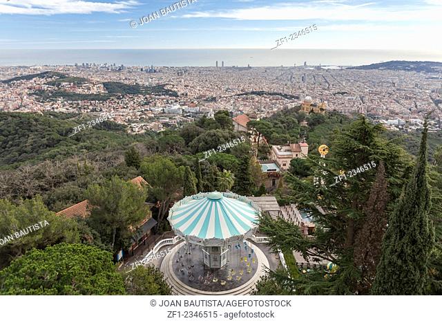Barcelona. View of the city from Tibidabo mountain