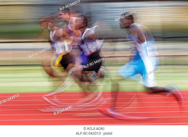 Athletes Competing In Race, Defocused