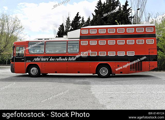 20-seater Rotel bus on the road near Salobrena, Costa del Sol, Andalucia, Spain, Europe