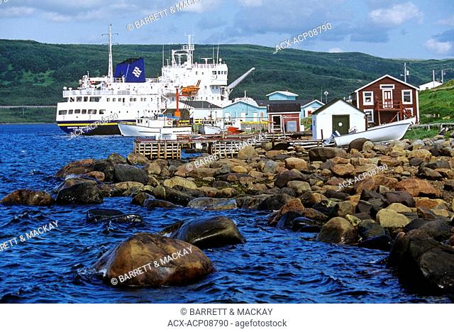 Marine Atlantic coastal boat docked at Red Bay, Labrador, Newfoundland, Canada