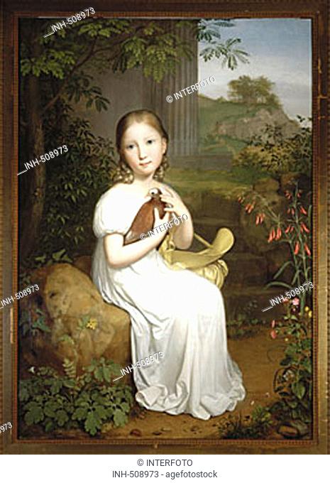 fine arts, Embde, August van der (1780 - 1862), painting, 'Bildnis der Louise Reichenbach', ('portrait of Louise Reichenbach', 1820, oil on canvas