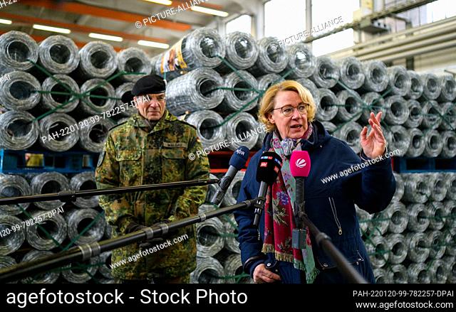 20 January 2022, Lower Saxony, Bad Fallingbostel: Barbara Otte-Kinast (CDU), Minister of Agriculture in Lower Saxony, speaks at a press event on the delivery of...