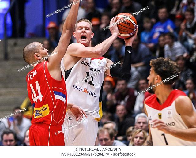 23 Febuary 2018, Germany, Frankfurt am Main: Basketball: World Cup qualifications, Germany vs Serbia, Europe, 2nd round, group G