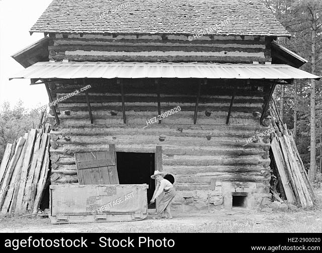 Tobacco barn ready for putting in, Person County, North Carolina, 1939. Creator: Dorothea Lange