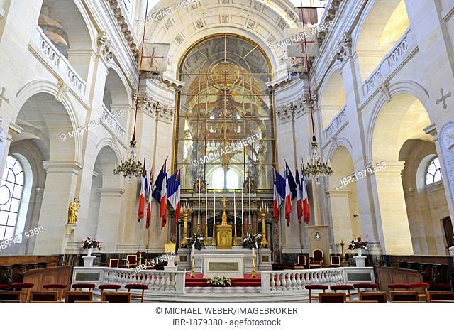 Interior with the chancel and the altar, Soldier?s Church or the Church of Saint Louis des Invalides, L'Hôtel national des Invalides