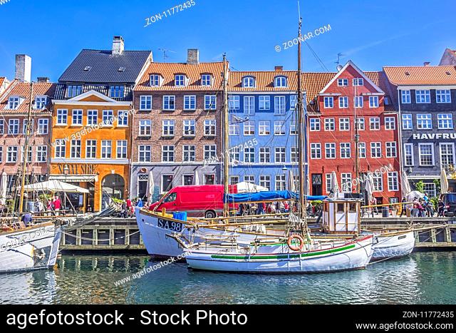 Boats in Nyhavn Canal Nyhavn Copenhagen Denmark