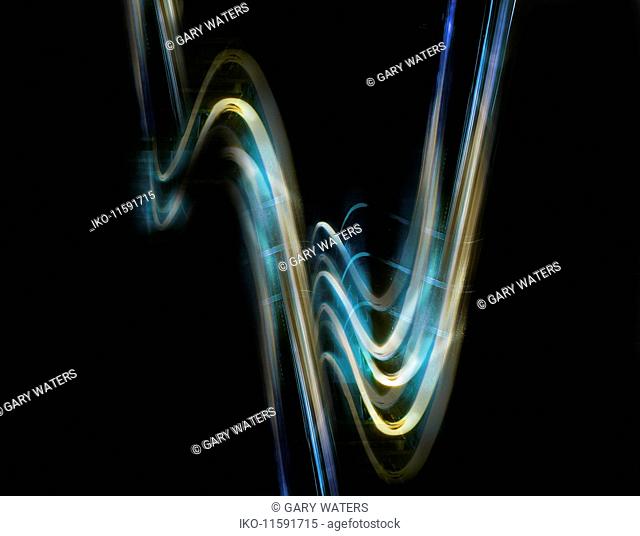 Abstract wavy light trails