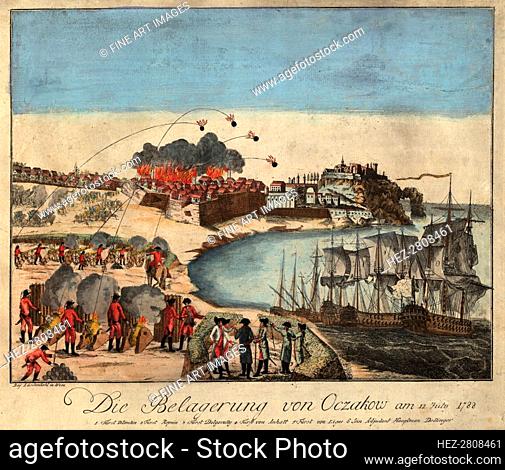 The Siege of the Fortress Ochakov on December 1788, 1788. Creator: Loeschenkohl, Johann Hieronymus (1753-1807)