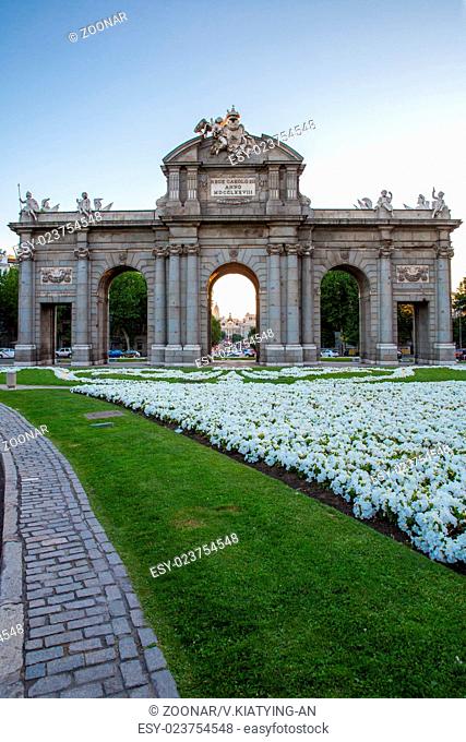 Gate at Independence Square Madrid Spain