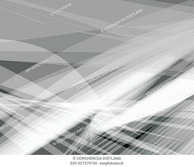 Monochrome white abstract vector background, gray transparent wave lines shapes for brochure, website, flyer design and business card