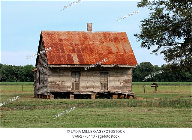 An 1860's era slave cabin at Laurel Valley, Thibodaux, Louisiana. USA