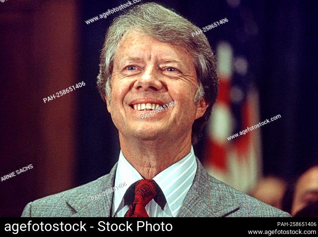 Governor Jimmy Carter (Democrat of Georgia), a candidate for the 1976 Democratic nomination for President of the United States
