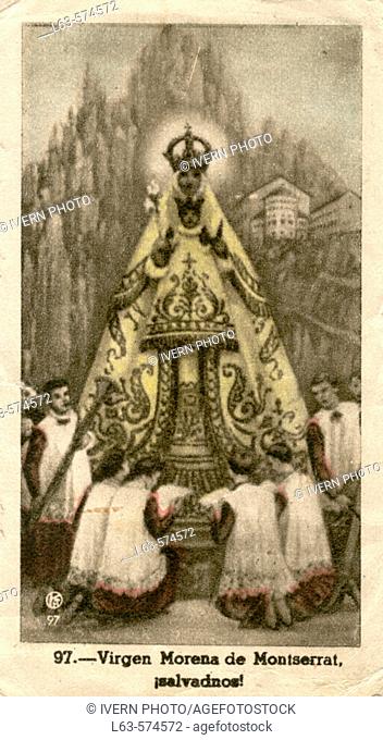 Ntra. Senyora de Montserrat 'La Moreneta'. Monestir de Montserrat. Illustration. Catalonia. Spain