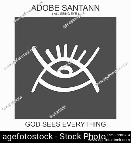 vector icon with african adinkra symbol Adobe santann. Symbol of all seeing eye of God