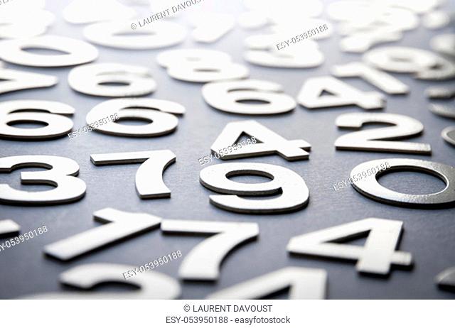Mathematics background made with solid numbers - Closeup view