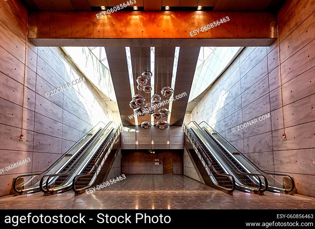 Malmo, Sweden - April 20, 2019: Interior view of Triangeln Station